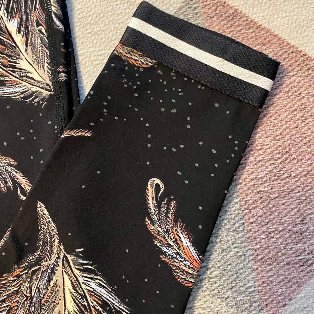 Free People Black Leggings with Feather Print - Picture 2 of 3